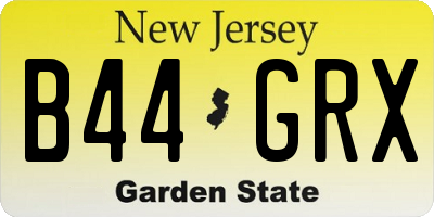 NJ license plate B44GRX