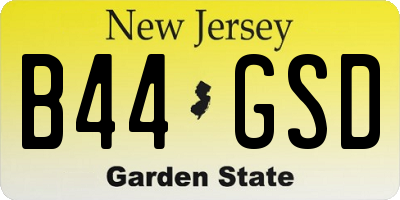 NJ license plate B44GSD