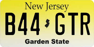 NJ license plate B44GTR
