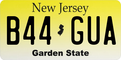 NJ license plate B44GUA