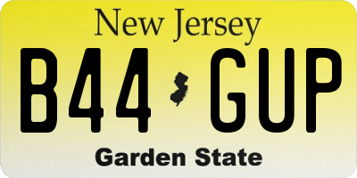 NJ license plate B44GUP