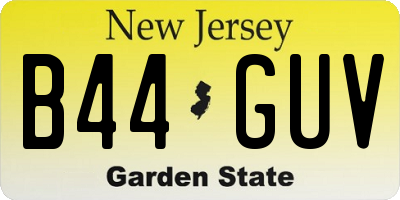 NJ license plate B44GUV