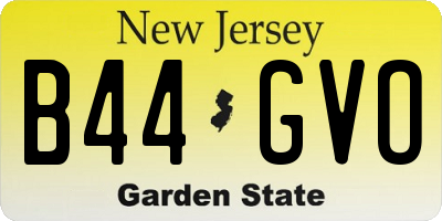 NJ license plate B44GVO