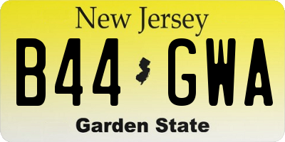 NJ license plate B44GWA