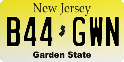 NJ license plate B44GWN