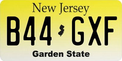 NJ license plate B44GXF