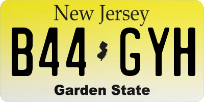 NJ license plate B44GYH