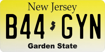 NJ license plate B44GYN