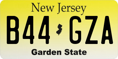 NJ license plate B44GZA