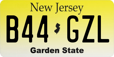 NJ license plate B44GZL