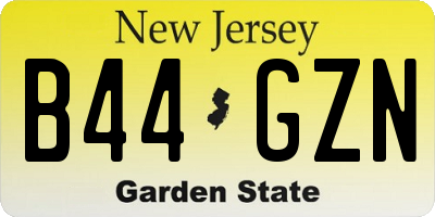 NJ license plate B44GZN