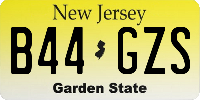 NJ license plate B44GZS
