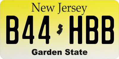 NJ license plate B44HBB