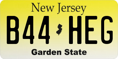 NJ license plate B44HEG