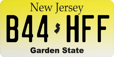 NJ license plate B44HFF