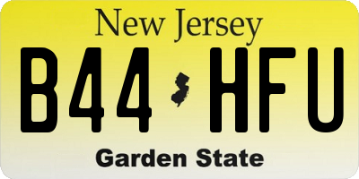 NJ license plate B44HFU