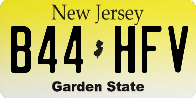 NJ license plate B44HFV