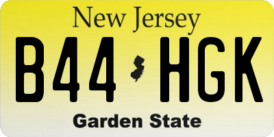 NJ license plate B44HGK