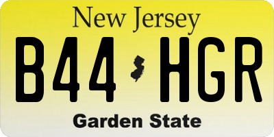 NJ license plate B44HGR