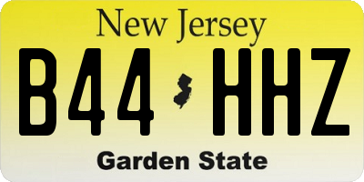 NJ license plate B44HHZ