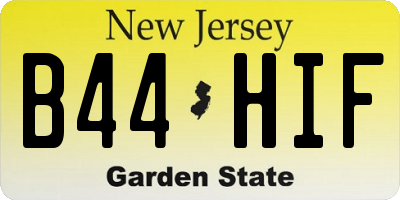 NJ license plate B44HIF