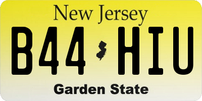 NJ license plate B44HIU