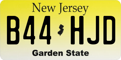 NJ license plate B44HJD