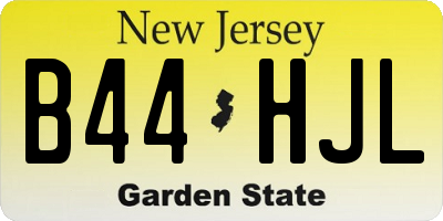 NJ license plate B44HJL