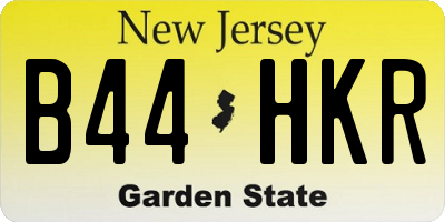 NJ license plate B44HKR