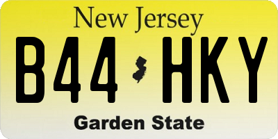 NJ license plate B44HKY