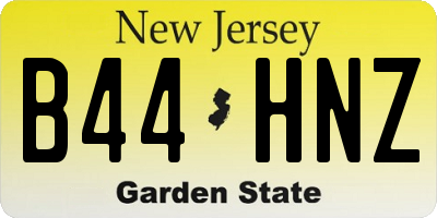 NJ license plate B44HNZ