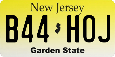 NJ license plate B44HOJ