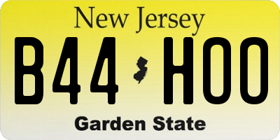 NJ license plate B44HOO
