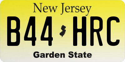 NJ license plate B44HRC