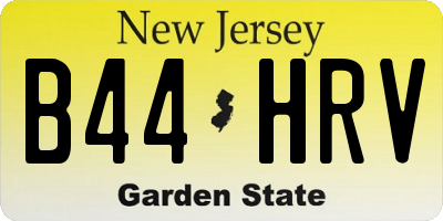 NJ license plate B44HRV