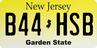 NJ license plate B44HSB
