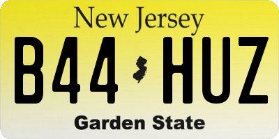 NJ license plate B44HUZ