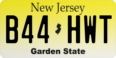 NJ license plate B44HWT