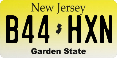 NJ license plate B44HXN