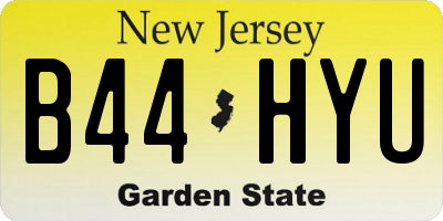 NJ license plate B44HYU