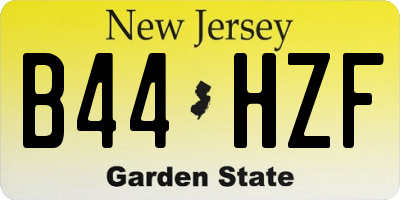NJ license plate B44HZF