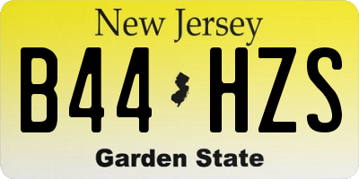NJ license plate B44HZS