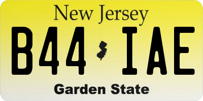 NJ license plate B44IAE