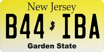 NJ license plate B44IBA