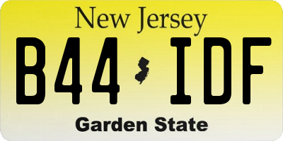 NJ license plate B44IDF
