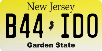 NJ license plate B44IDO