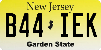 NJ license plate B44IEK