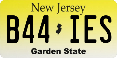 NJ license plate B44IES