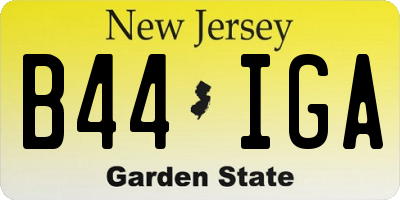 NJ license plate B44IGA