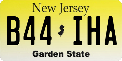NJ license plate B44IHA